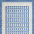 Ivory and Blue Geometric Area Rug
